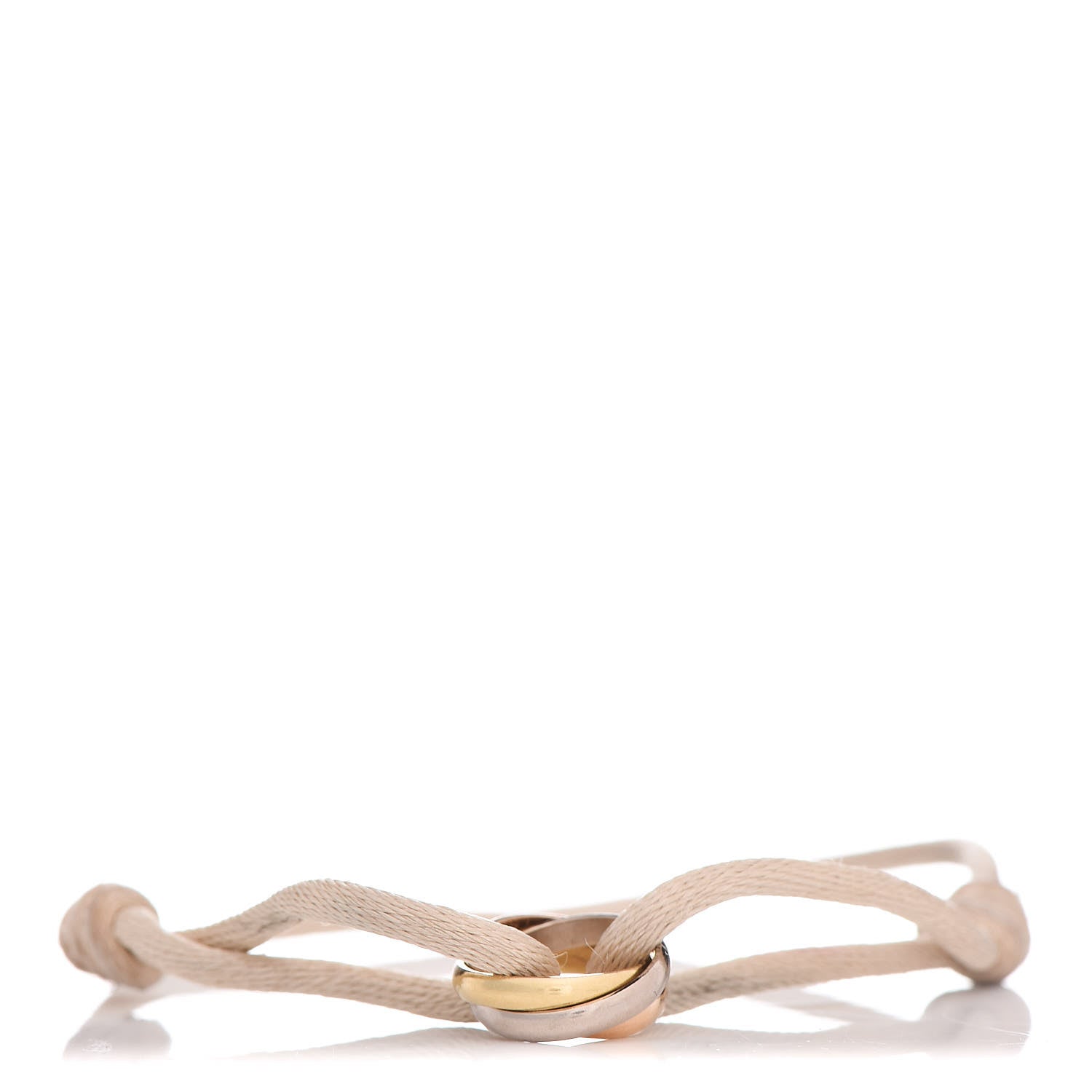 Cartier 18K Pink Yellow White Gold Trinity Cord Bracelet White 1 of 10