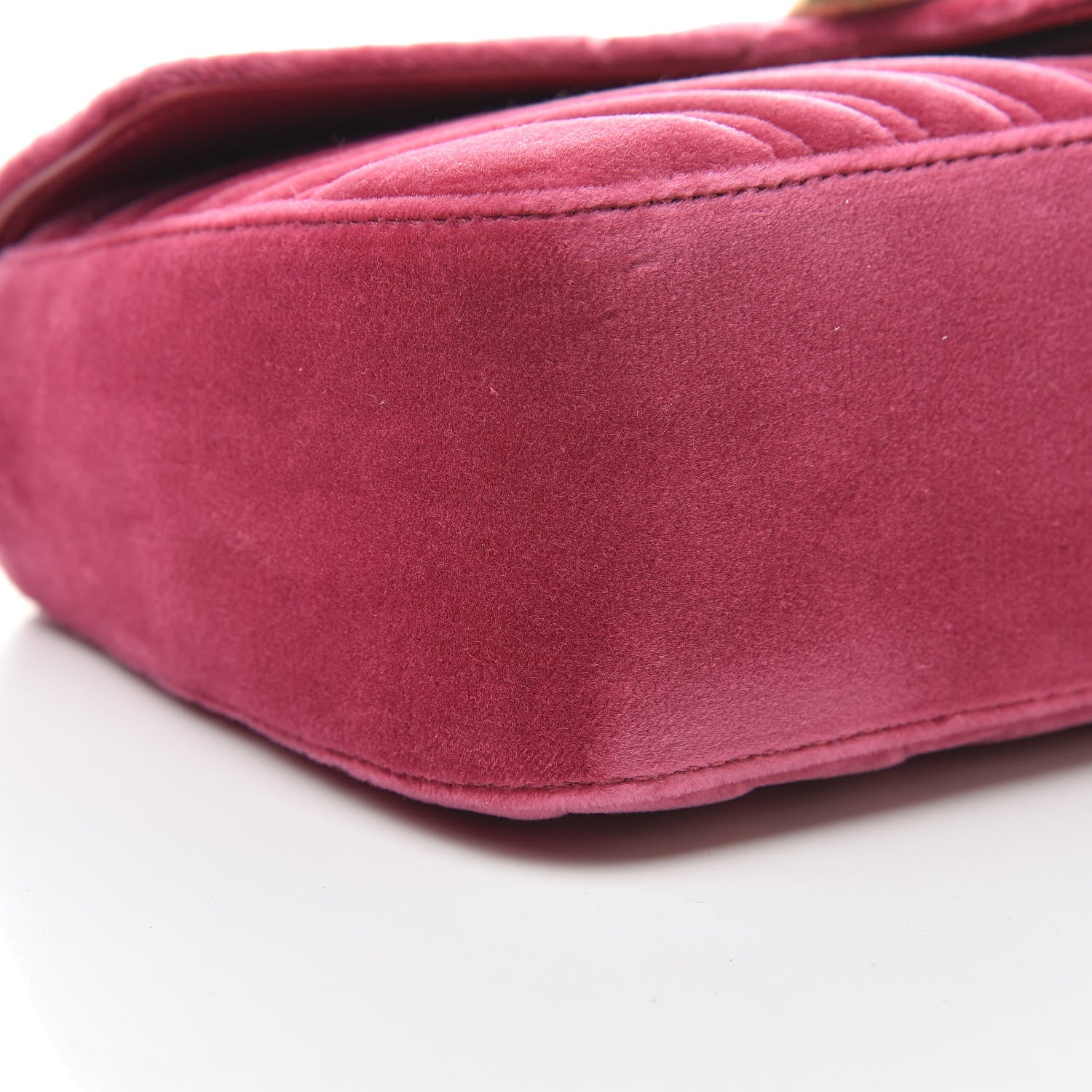 Gucci Velvet Matelasse Small GG Marmont Shoulder Bag Fuchsia Violet Cyclamen 9 of 13