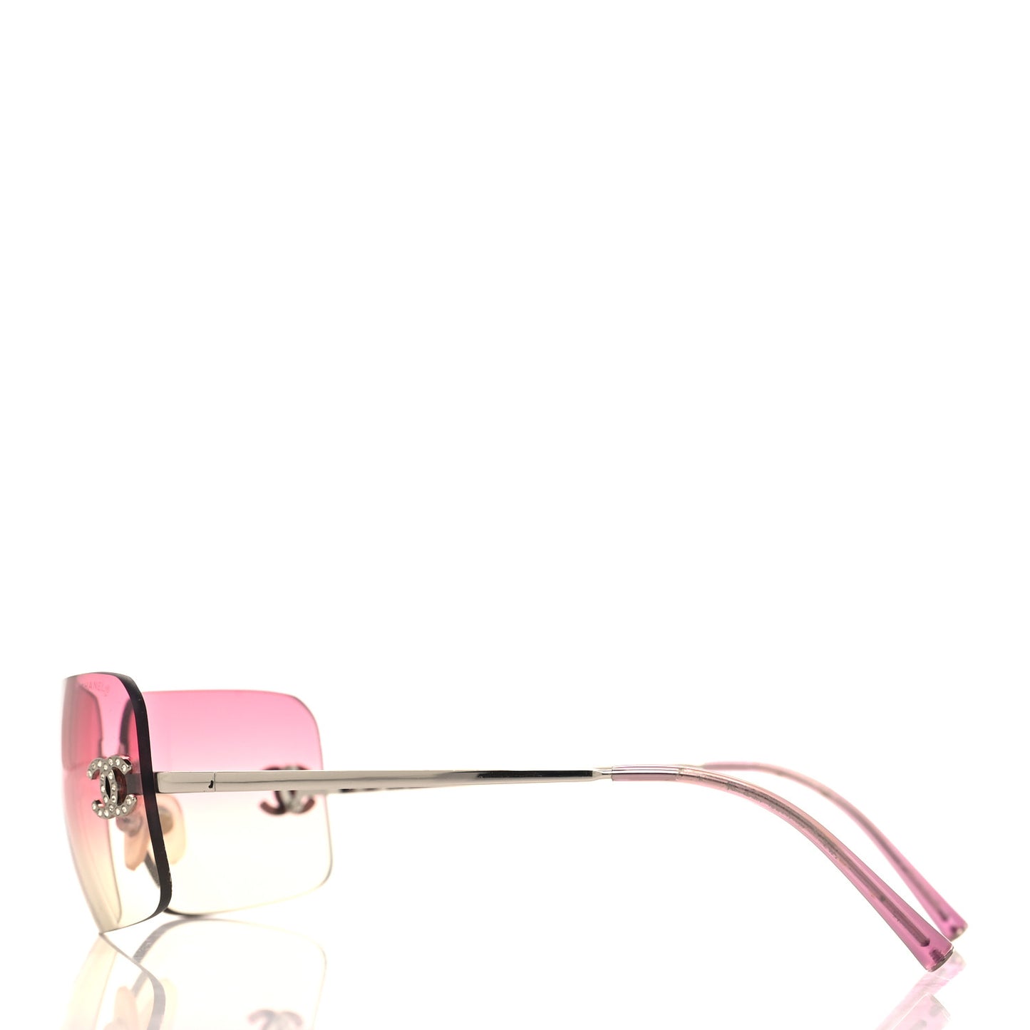 Metal Crystal CC Logo Sunglasses 4017-D Pink