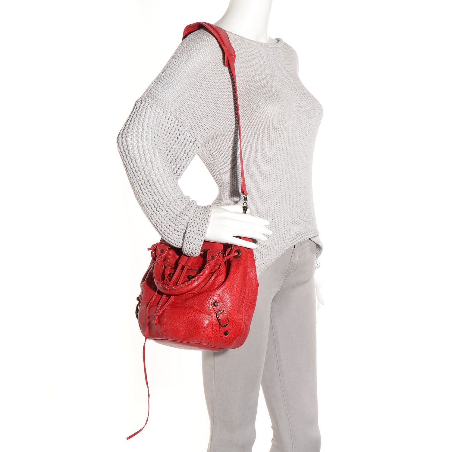 Balenciaga Agneau Classic Hardware Mini Pompon Coquelicot 2 of 11