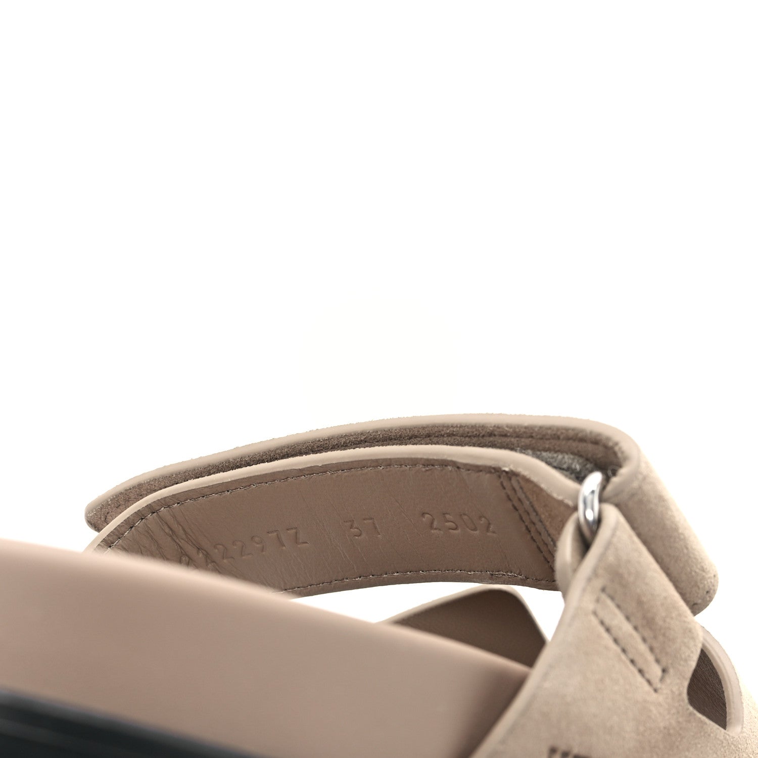 Hermes Suede Goatskin Womens Chypre Sandals 37 Beige Sable 9 of 10