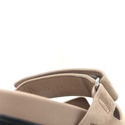 Hermes Suede Goatskin Womens Chypre Sandals 37 Beige Sable 9 of 10