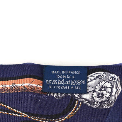 Hermes Silk Cavalcades Twilly Marine Gold Gris 3 of 4