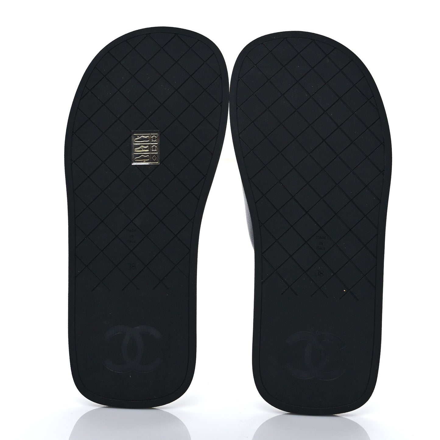 Lambskin Padded Pool Thong Sandals 38 Black