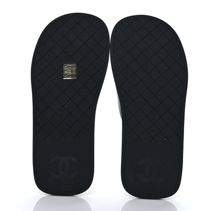 Chanel Lambskin Padded Pool Thong Sandals 38 Black 5 of 8