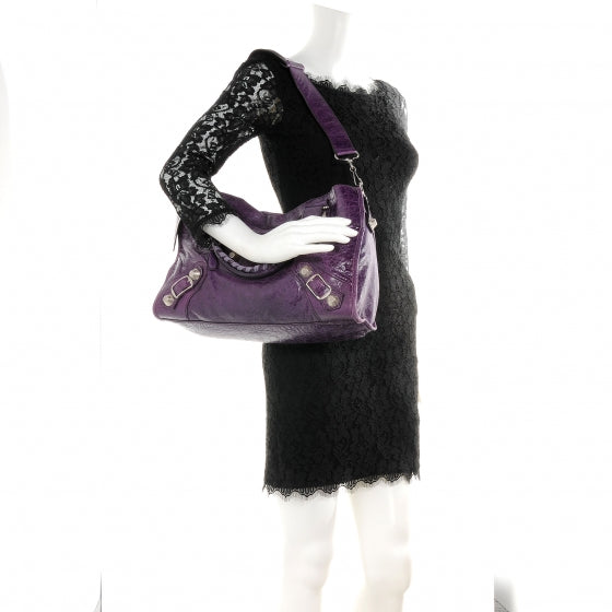 Agneau Giant 21 Silver Hardware City Raisin Purple