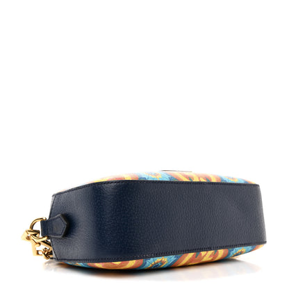 Gucci GG Supreme Kaleidoscope Calfskin Script Logo Gucci 100 Camera Bag Blue Orange Multicolor Blue Agata 4 of 11