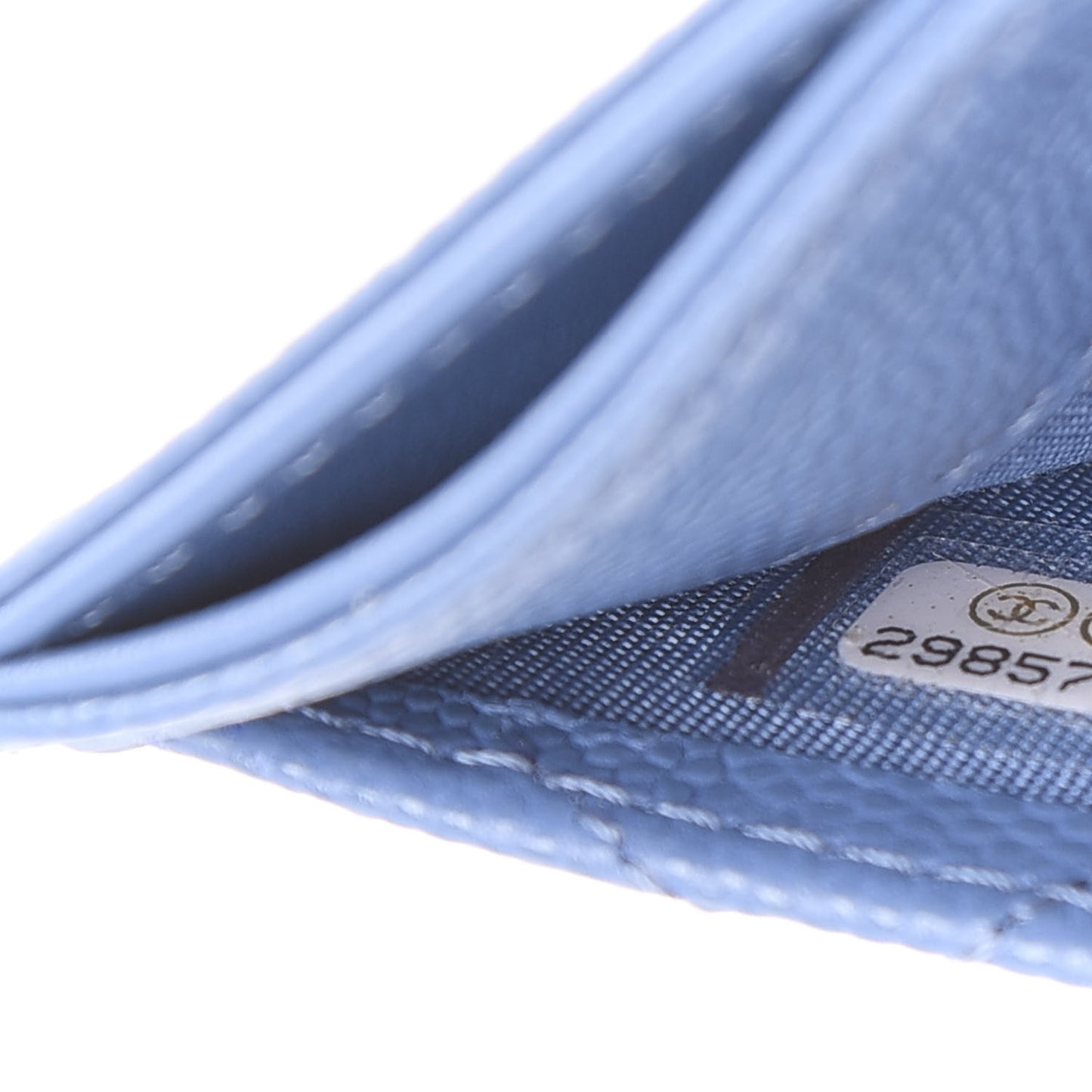 Caviar Quilted Card Holder Blue