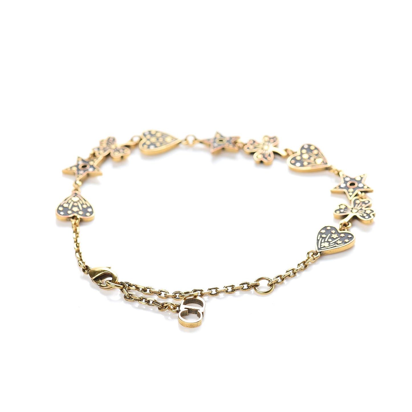 Metal Star Heart Bracelet Black Gold