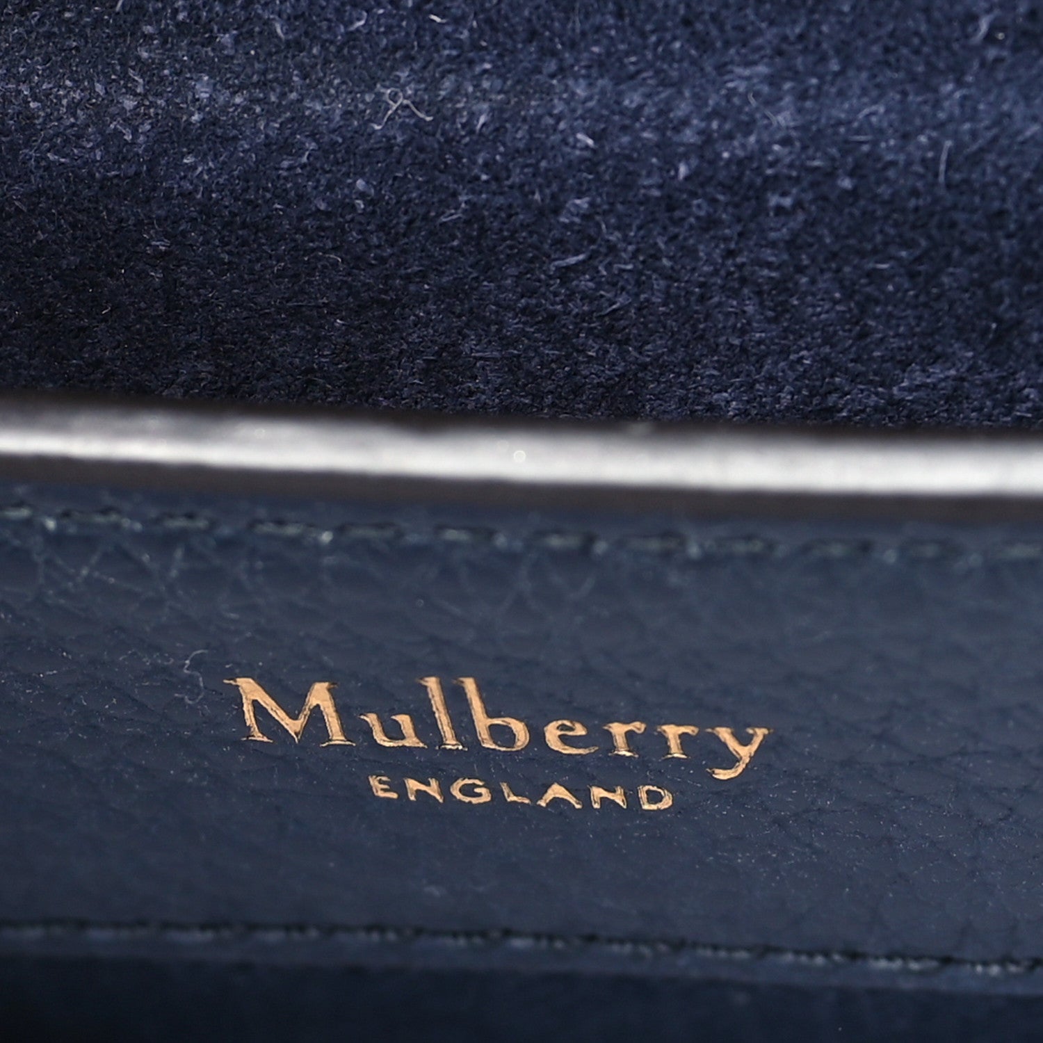 Mulberry Grained Calfskin Studded Small Amberly Top Handle Crossbody Navy 6 of 11