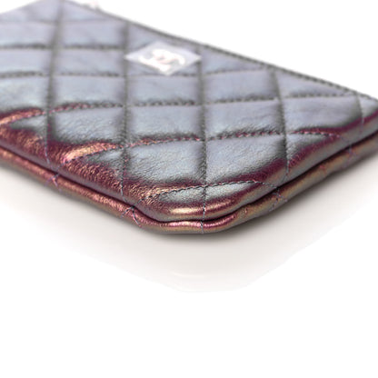 Chanel Iridescent Lambskin Quilted Small Cosmetic Case Purple 10 of 13