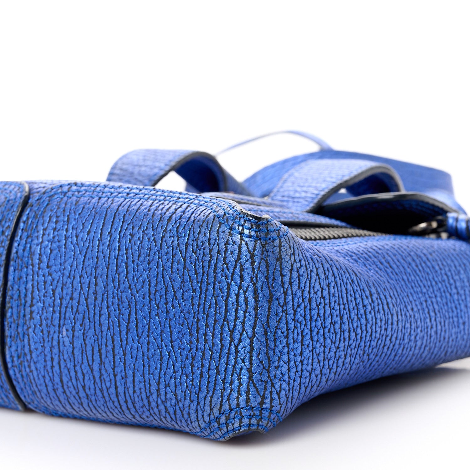 3.1 Phillip Lim Metallic Textured Calfskin Mini Pashli Satchel Electric Blue 11 of 14