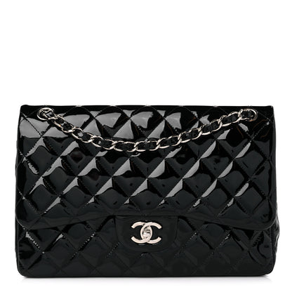 Chanel Patent Quilted Jumbo Double Flap Black 1 of 11