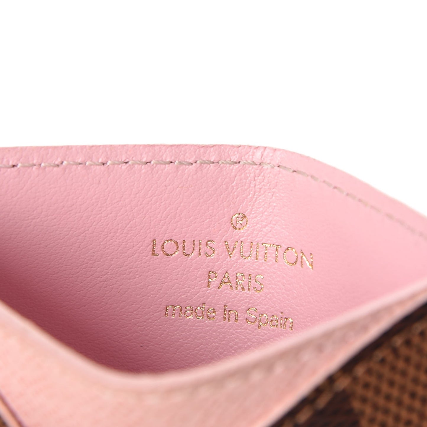 Damier Ebene Caissa Card Holder Rose Ballerine