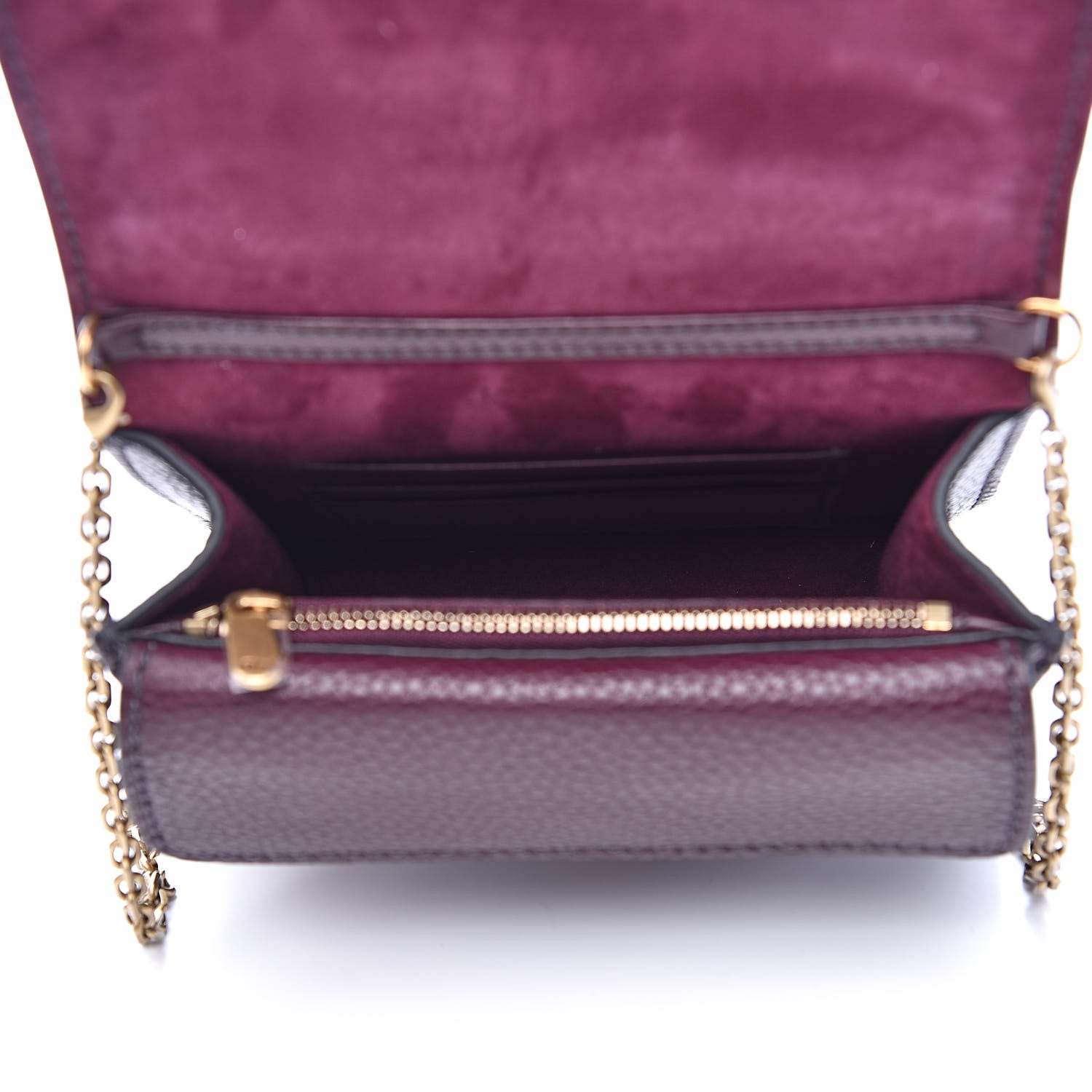 Christian Dior Grained Calfskin D-Bee Crossbody Burgundy 5 of 11
