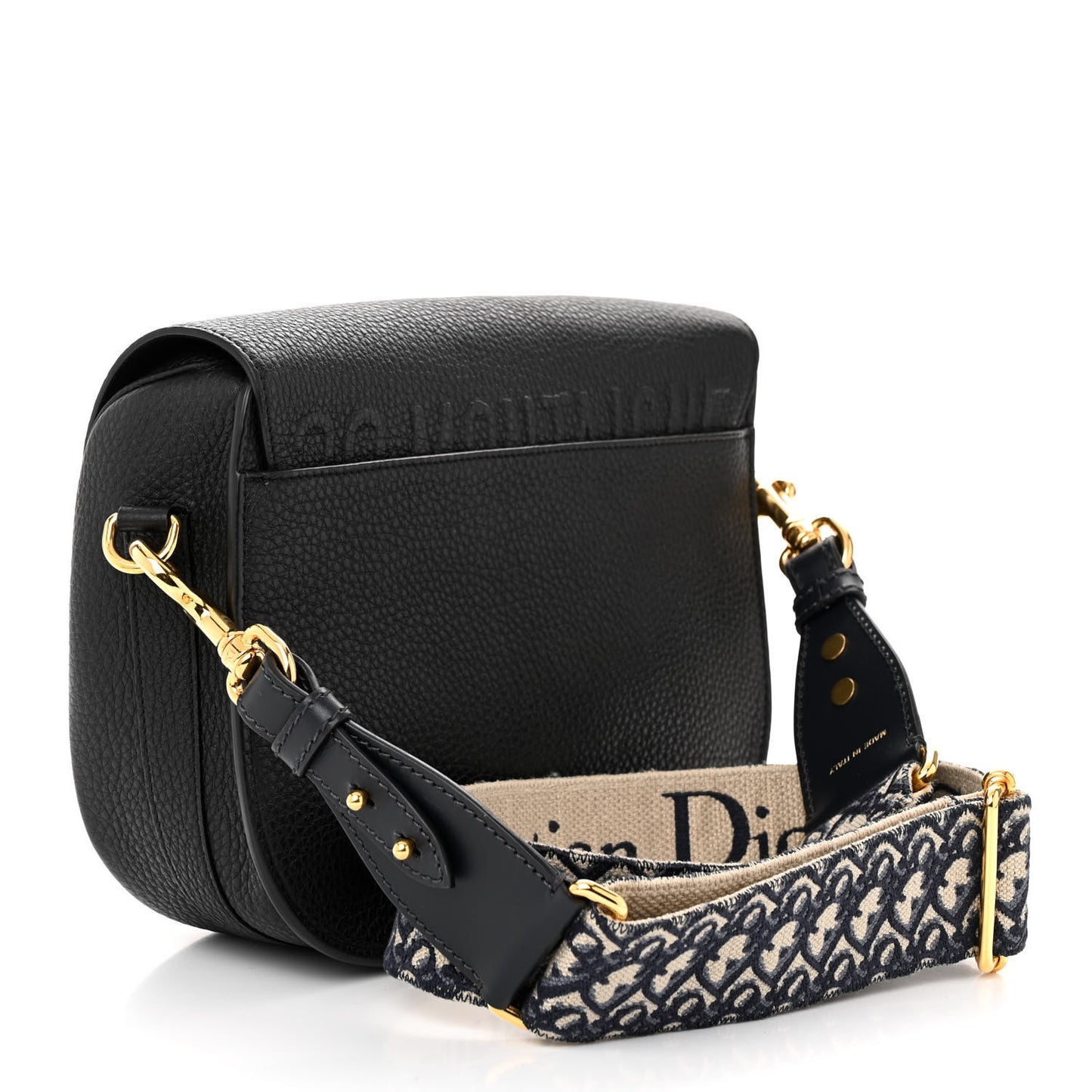 Grained Calfskin Large Bobby Flap Black