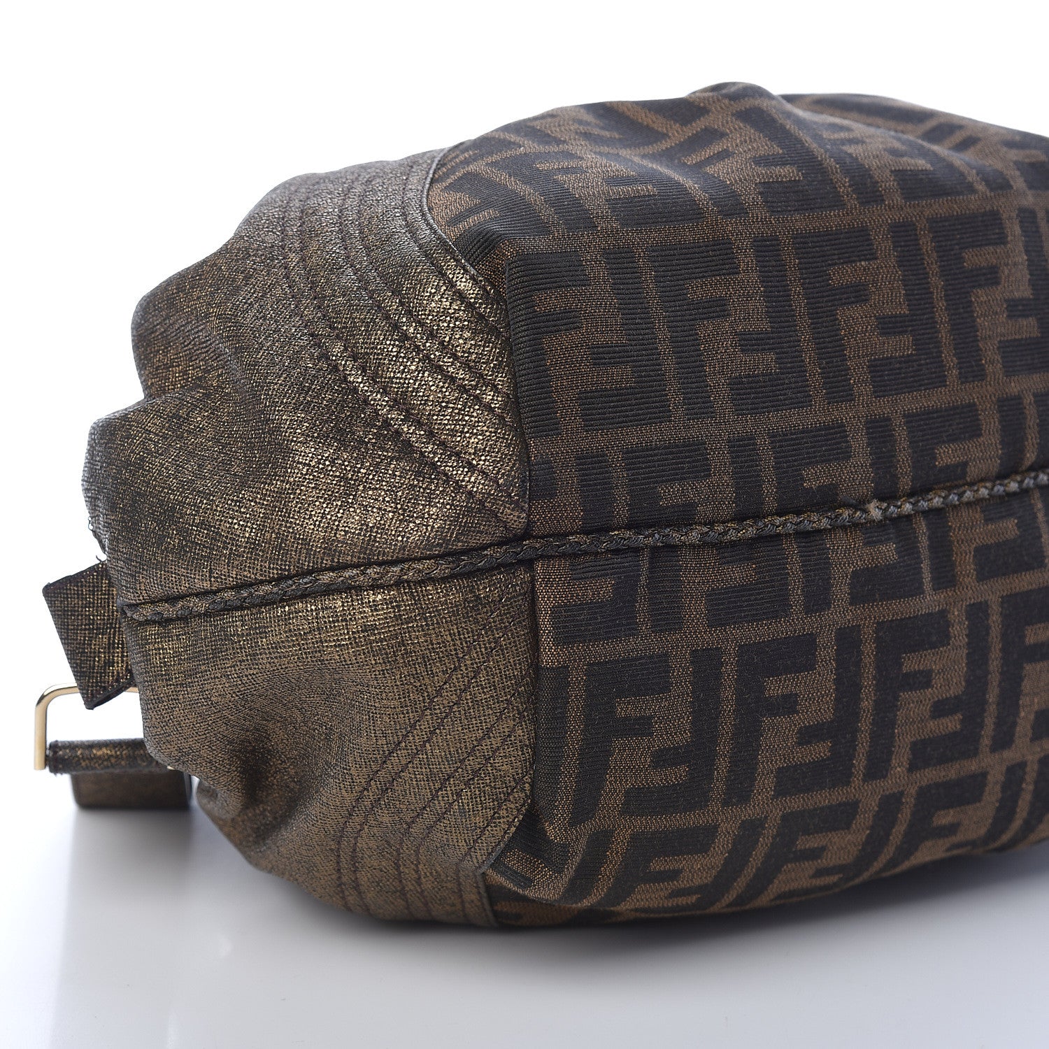 Fendi Zucca Goatskin Spy Bowler Tobacco Bronzo 5 of 16