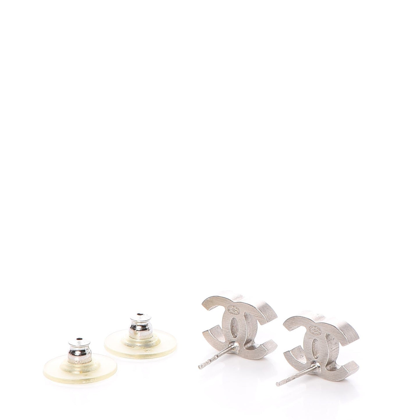 Baguette Crystal CC Earrings Silver