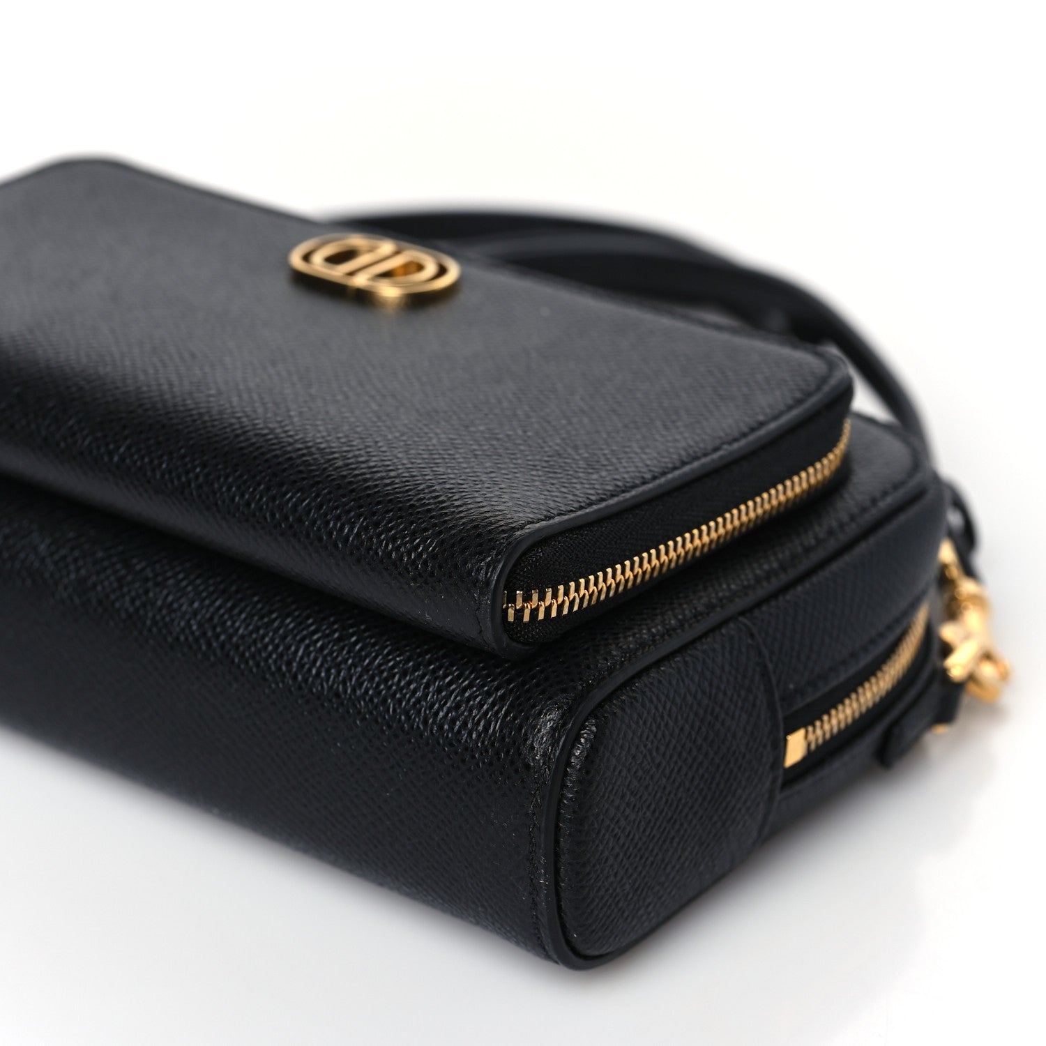 Christian Dior Grained Calfskin Caro Double Pouch Black 9 of 9