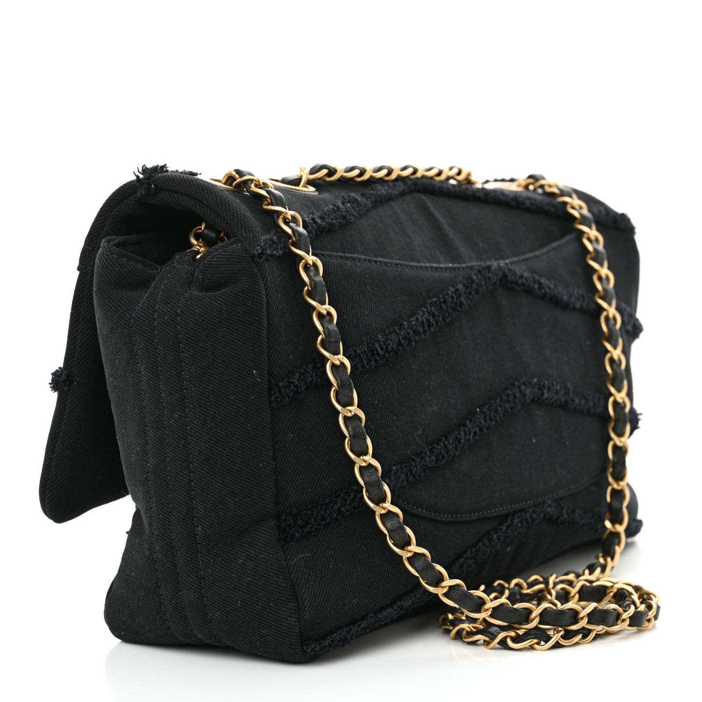 Denim Coco Jumbo Single Flap Black