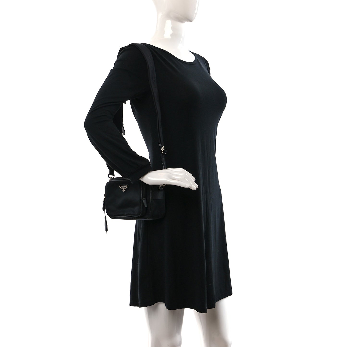 Re-Nylon Saffiano Mini Re-Edition 2005 Camera Bag Black