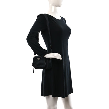 Prada Re-Nylon Saffiano Mini Re-Edition 2005 Camera Bag Black 2 of 8