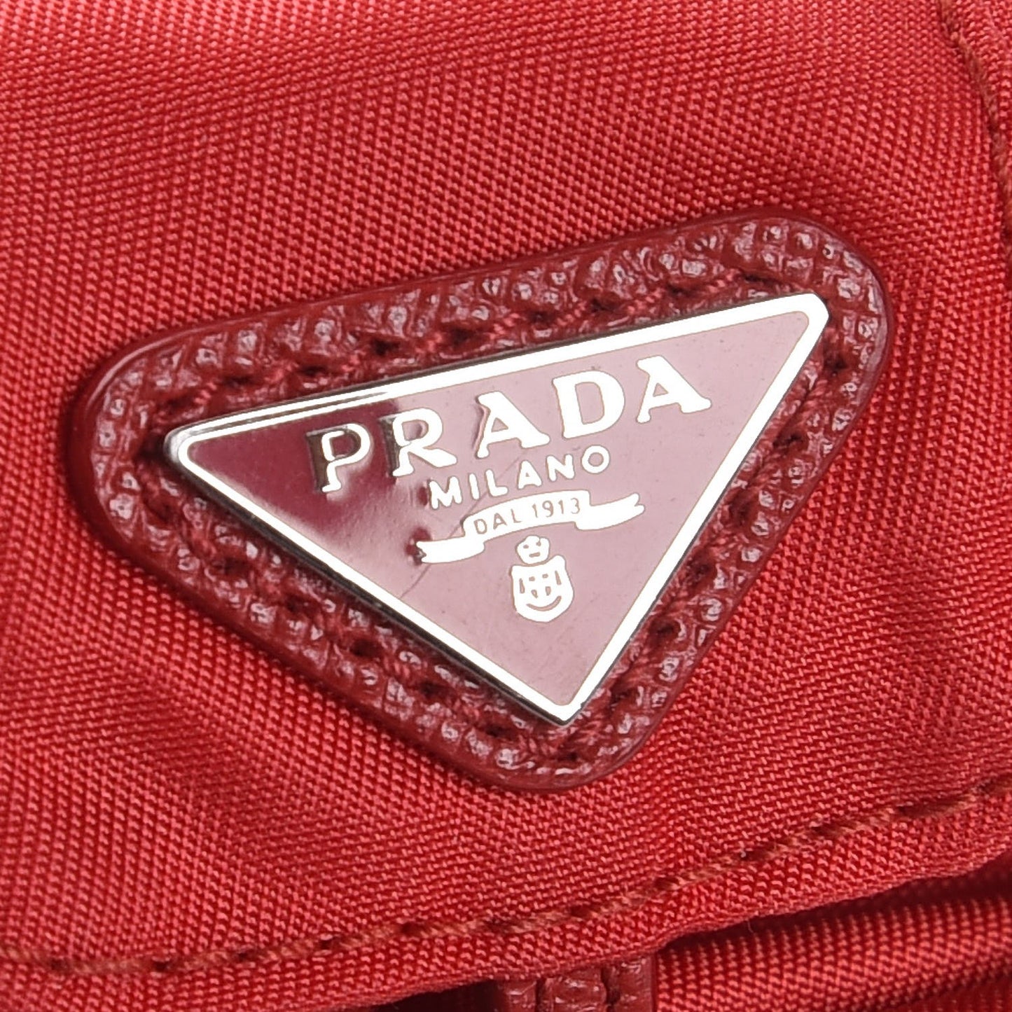 Nylon Vela Backpack Keychain Charm Rosso