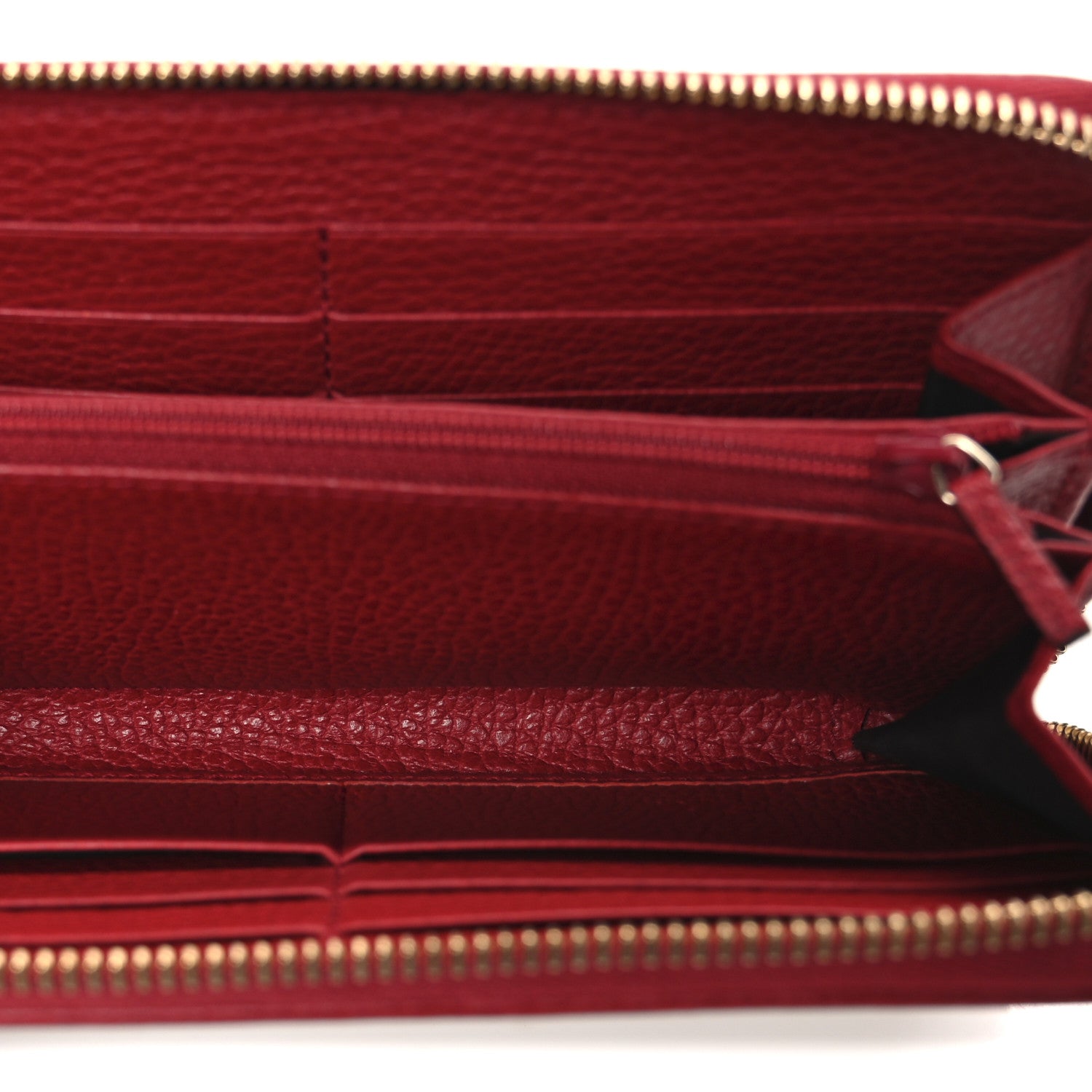 Gucci Monogram Dollar Calfskin Zip Around Wallet Beige Ebony Rosso 5 of 7