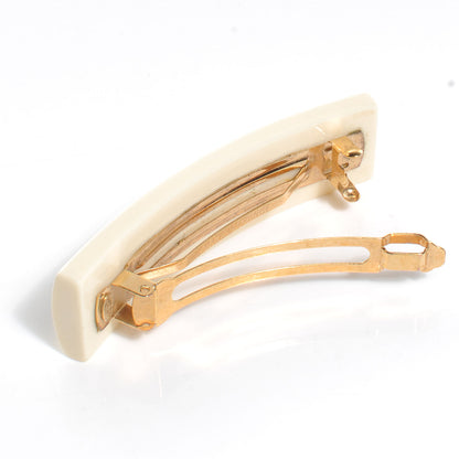 Chanel Resin Camellia Barrette Ivory Black 3 of 5