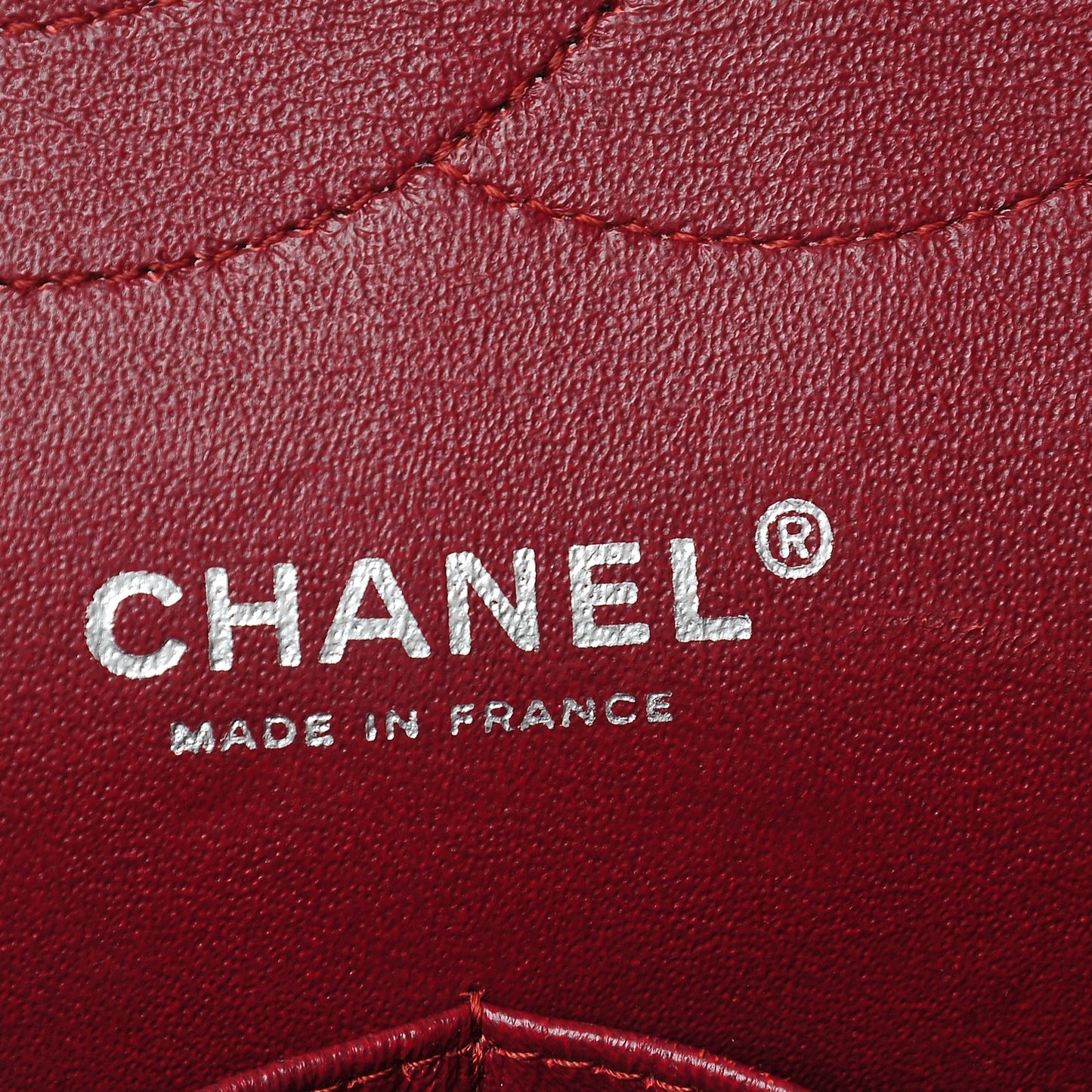 Patent Quilted Jumbo Double Flap Dark Red