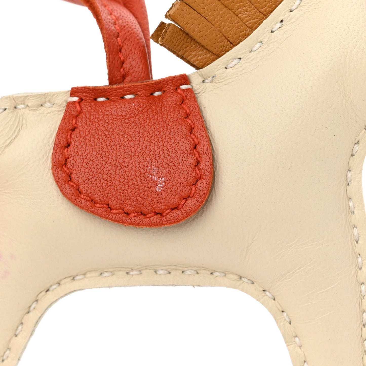 Milo Lambskin Grigri Rodeo Horse Bag Charm PM Craie Sesame Cornaline