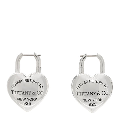 Tiffany Sterling Silver Return to Tiffany Full Heart Earrings 1 of 4