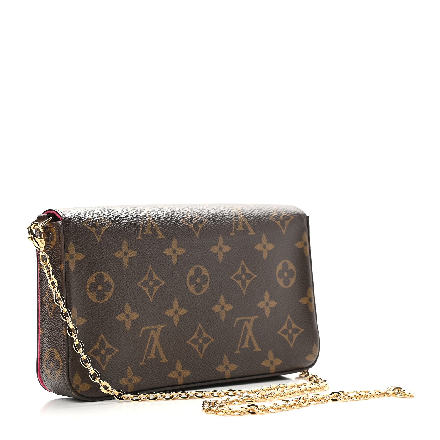 Louis Vuitton Monogram 2021 Christmas Animation Hollywood Pochette Felicie Chain Wallet Fuchsia 4 of 9