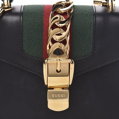 Gucci Calfskin Mini Sylvie Top Handle Bag Black 11 of 11