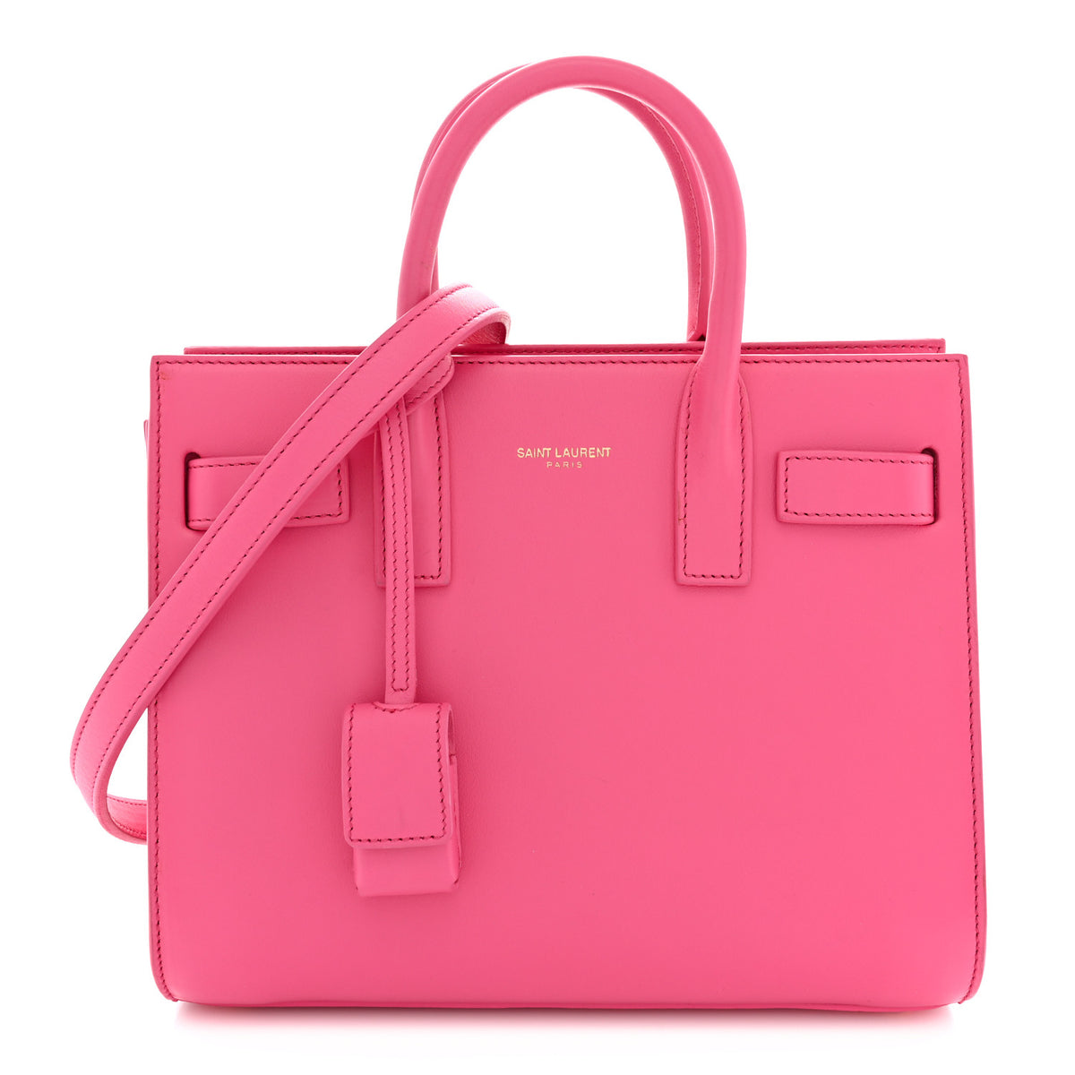 Grained Calfskin Nano Sac De Jour Lipstick Fuchsia