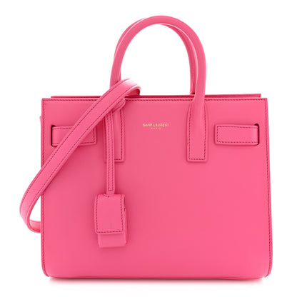 Saint Laurent Grained Calfskin Nano Sac De Jour Lipstick Fuchsia 1 of 12