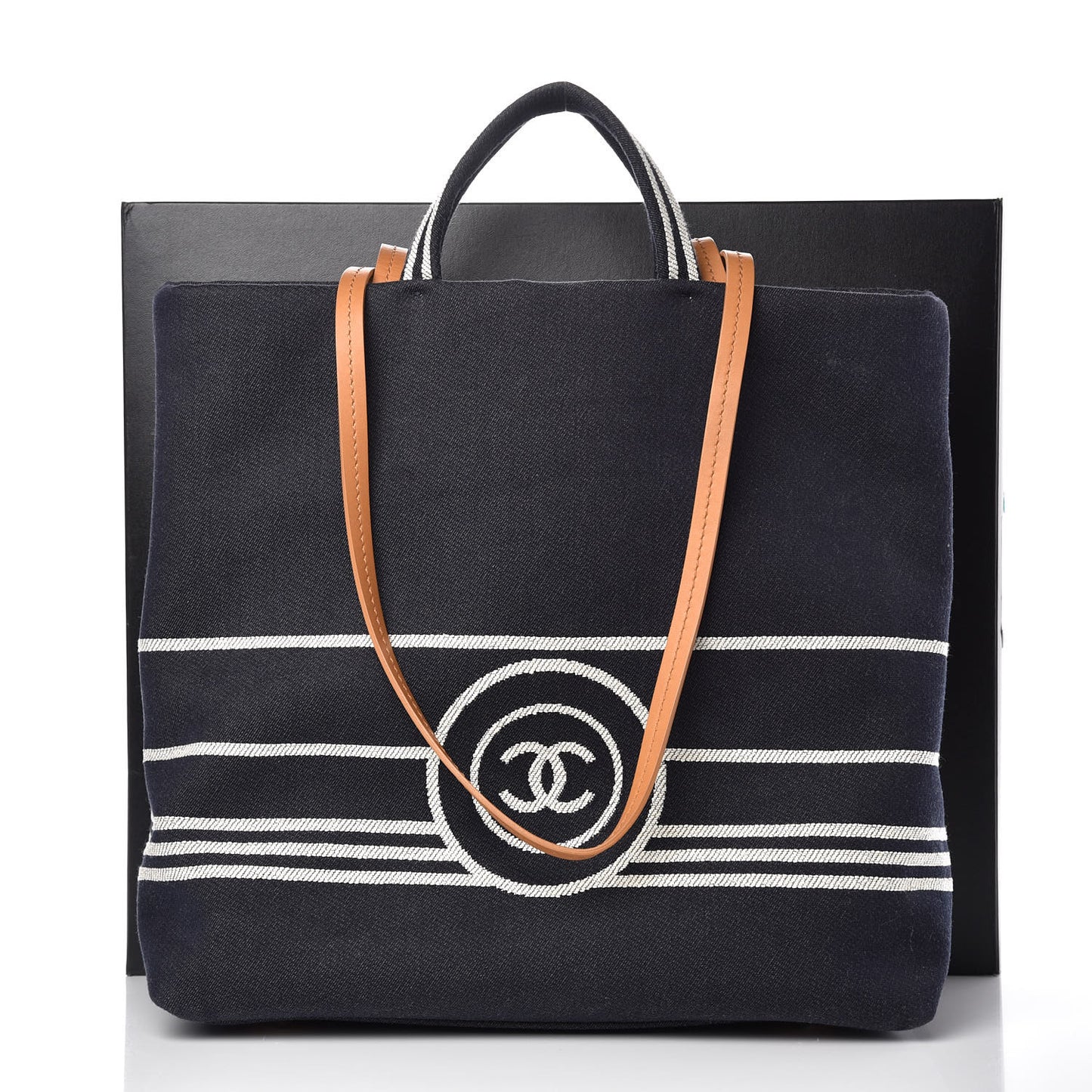 Denim Large Shopping Tote Black