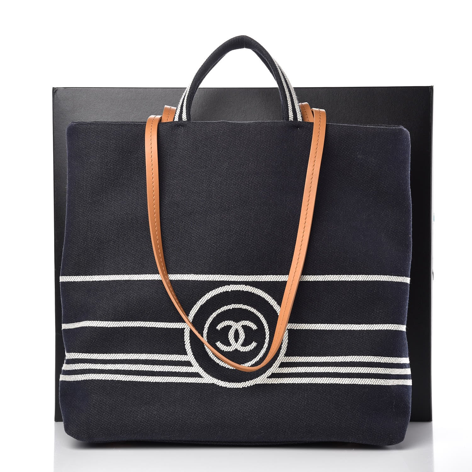 Chanel Denim Large Shopping Tote Black 10 of 10
