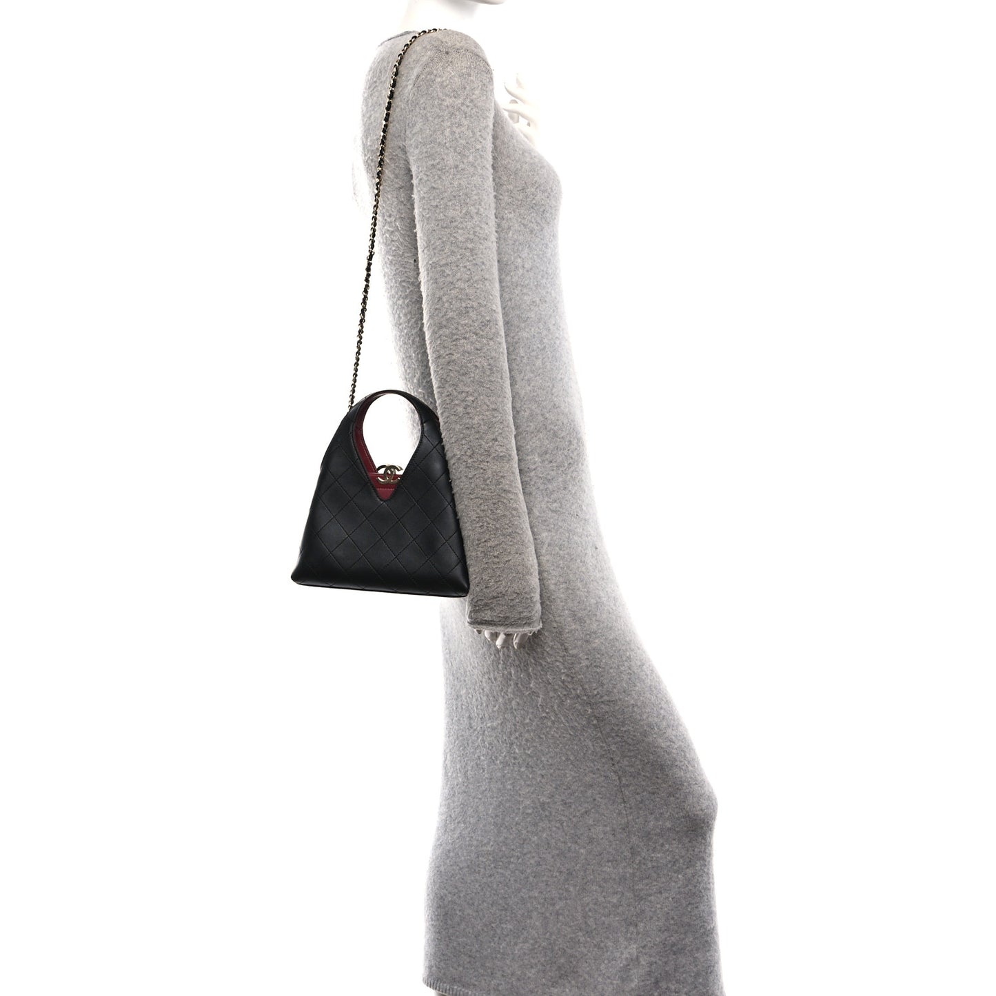 Calfskin Chic Lady Small Shopping Tote Black