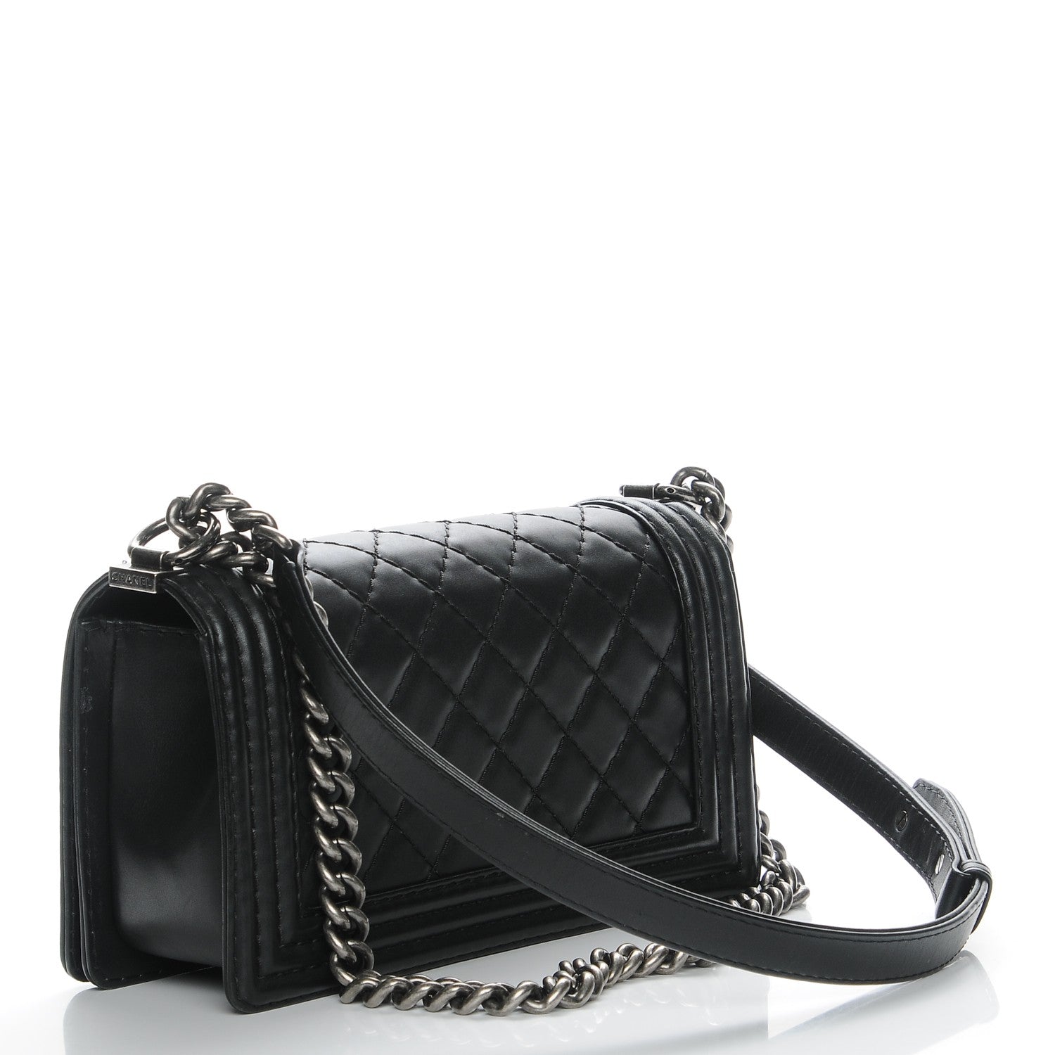 Chanel Lambskin Stitch Quilted Medium Boy Flap Black 3 of 7