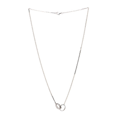Cartier 18K White Gold Diamond Interlocking LOVE Necklace 2 of 7