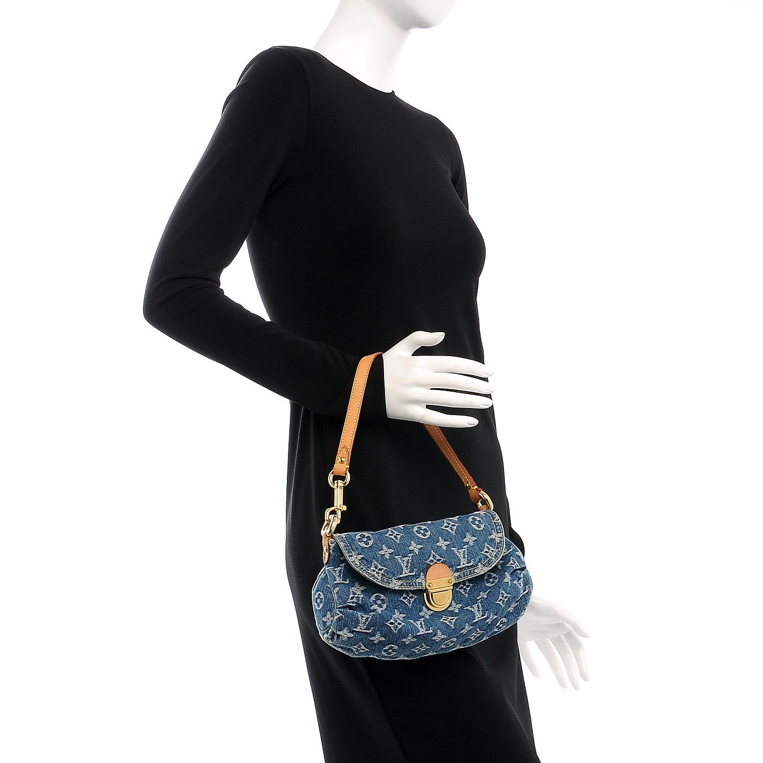 Louis Vuitton Monogram Denim Mini Pleaty Blue 2 of 8