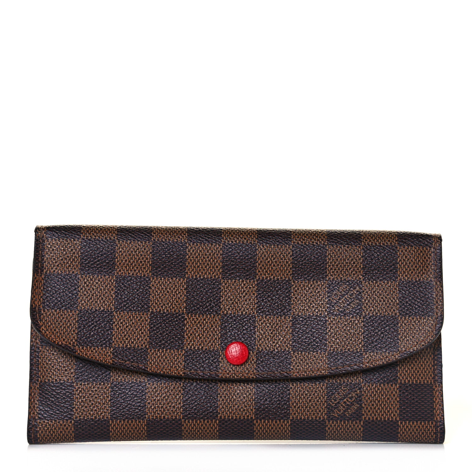 Louis Vuitton Damier Ebene Emilie Wallet Red 1 of 9