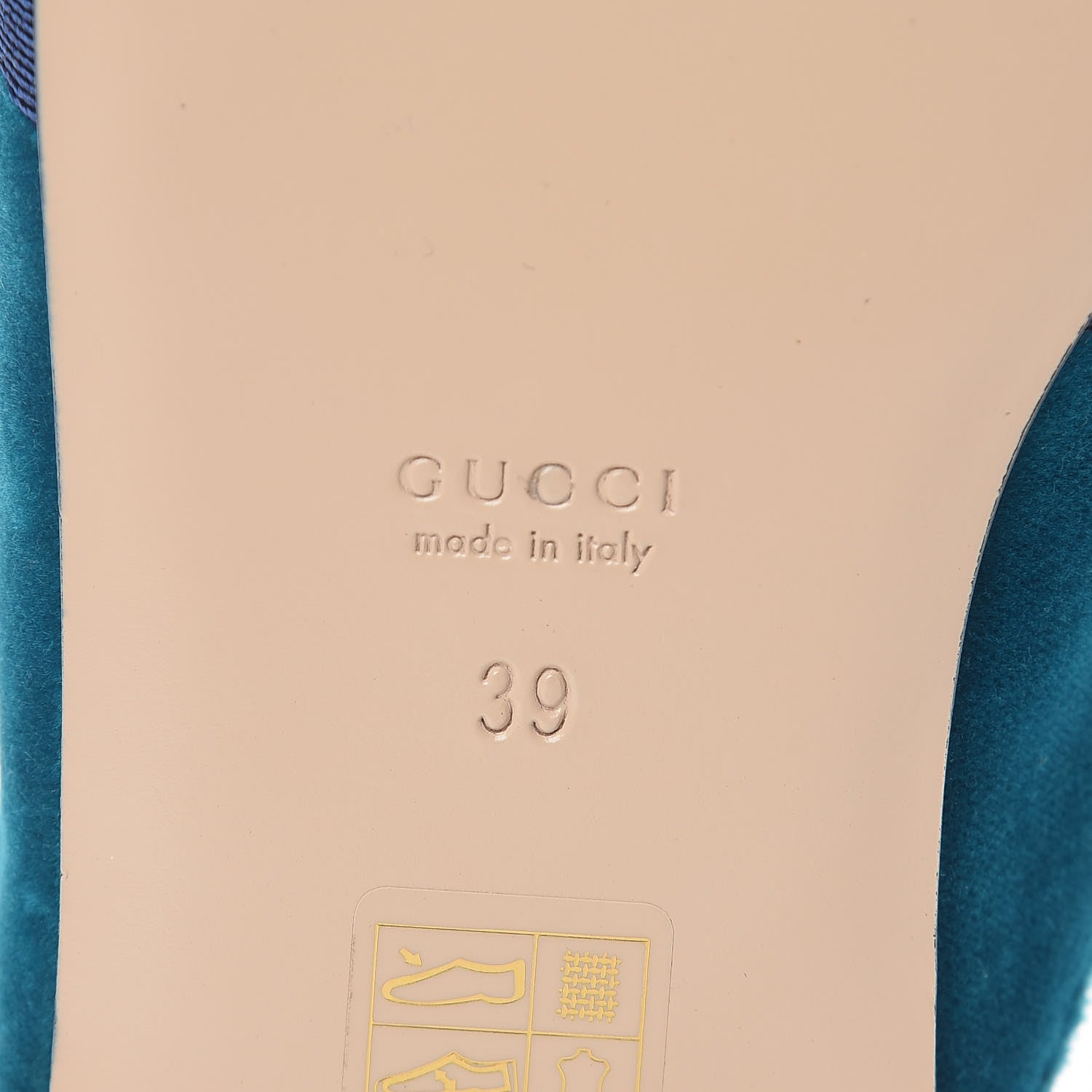 Gucci Softy Velvet Sylvie Bow Slippers 39 Pavone 6 of 8