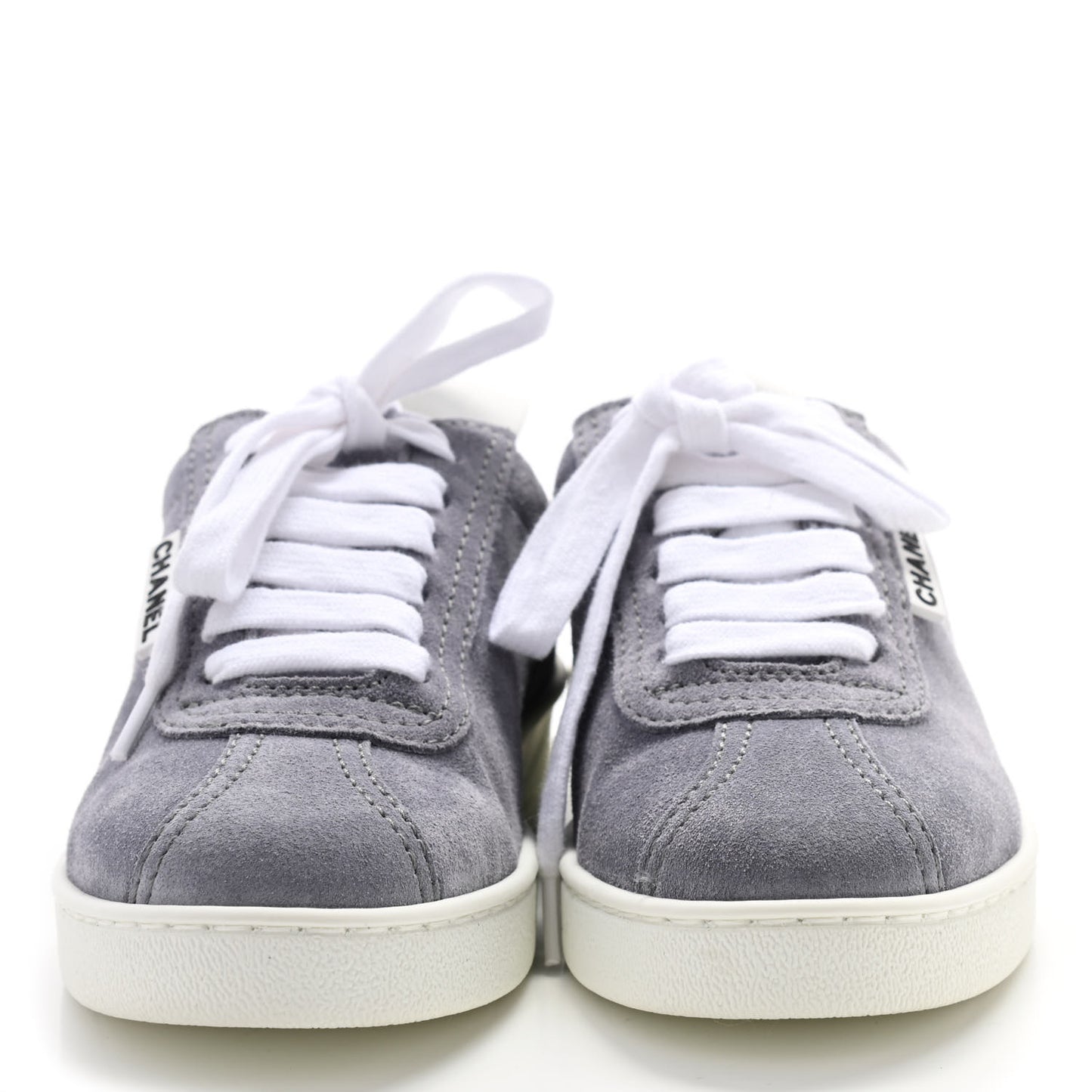 Suede Calfskin Womens Sneakers 35 Dark Gray