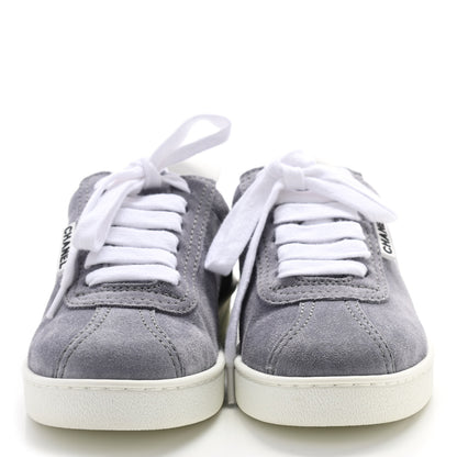 Chanel Suede Calfskin Womens Sneakers 35 Dark Gray 2 of 8