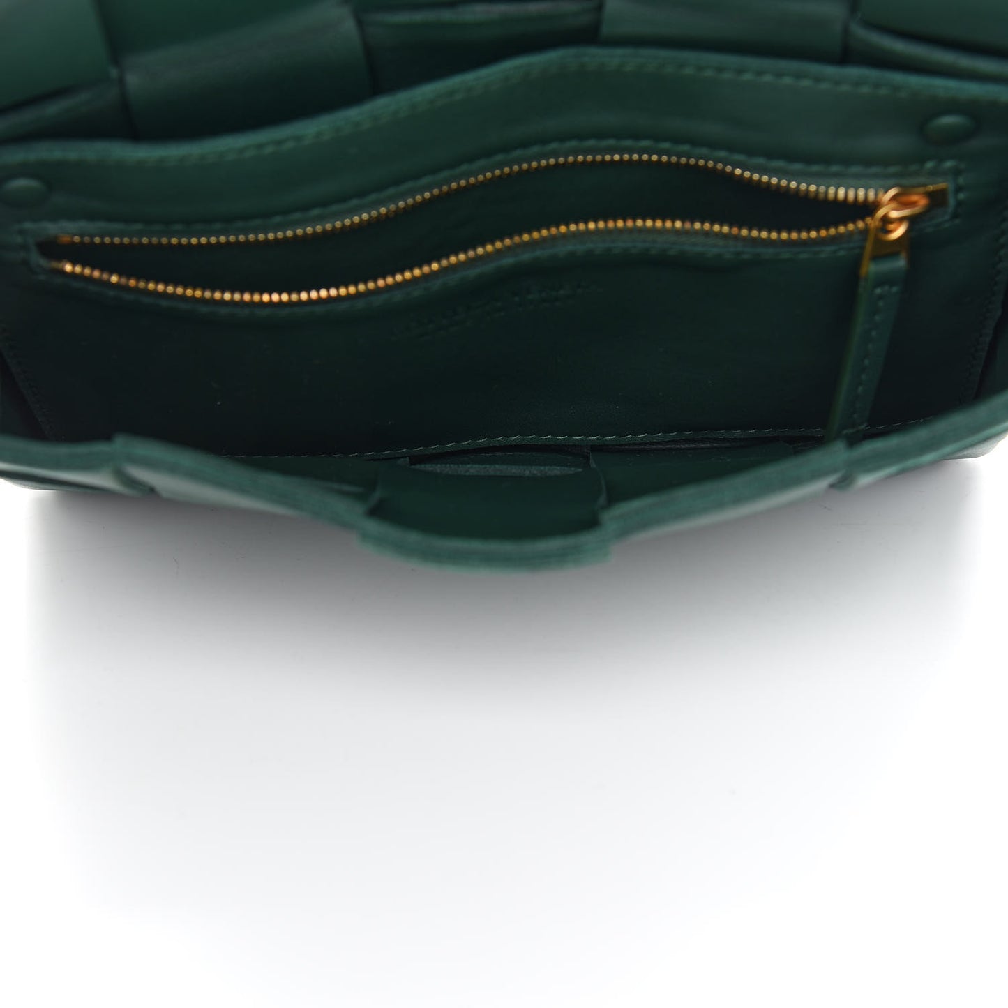 Lambskin Maxi Intrecciato Cassette Crossbody Bag Raintree Green