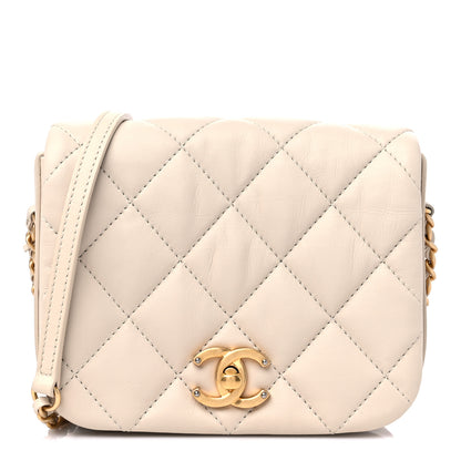 Chanel Calfskin Quilted Mini Nailed CC Flap Bag Beige 1 of 11
