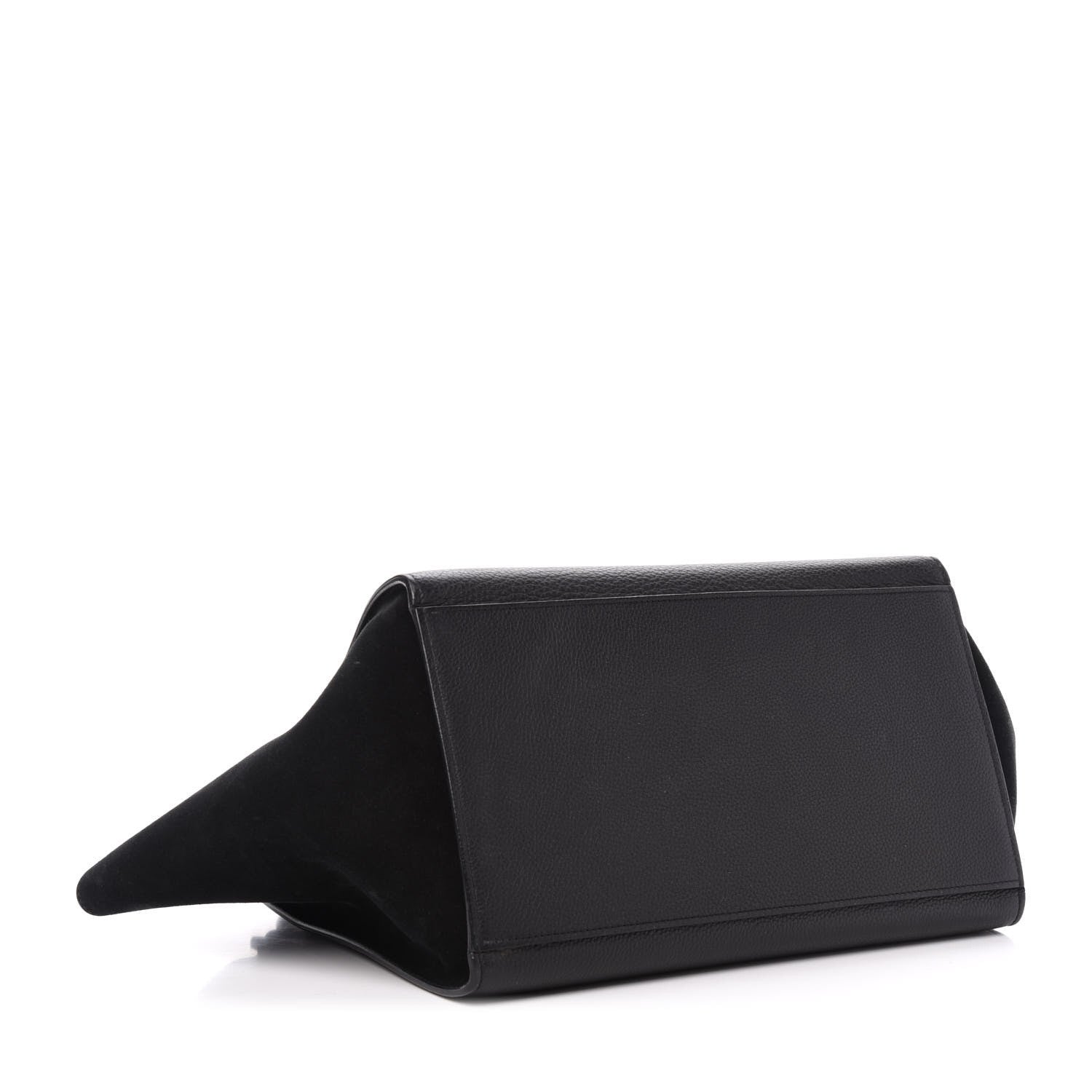 Celine Drummed Calfskin Suede Medium Trapeze Black 4 of 9