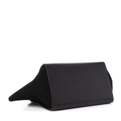 Celine Drummed Calfskin Suede Medium Trapeze Black 4 of 9